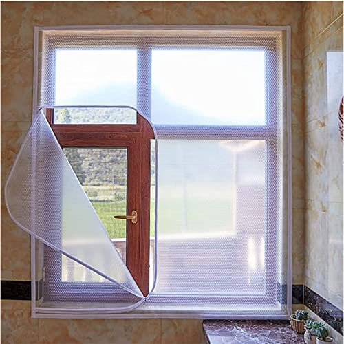 Stanzfreie Fenster-Isolierfolie für den Winter, kälte- und windfestes Zweitverglasungs-Set für Fenster, Fenster-Isolierungs-Set für Zuhause (200 x 200 cm/78 x 78 Zoll)