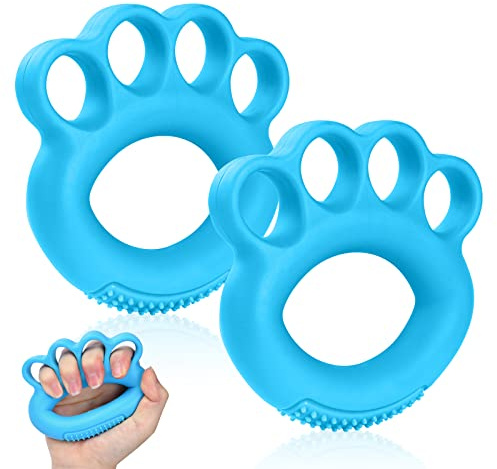 Vicloon Hand Grip Strengthener, 2pcs Grip Strength Trainer, Blue Silicone Hand Squeeze Exerciser, Grip Strengthener Exerciser for Muscle Training Sports, Stress Relief and Injury Recovery