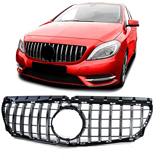Sport Kühlergrill Schwarz Glanz Chrom passend für Mercedes B Klasse W246 11-14