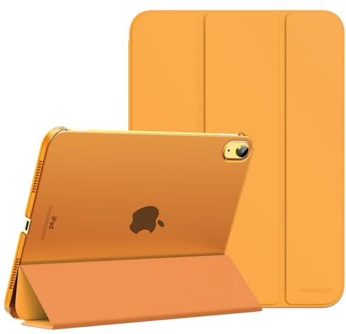 MoKo Hülle für iPad (A16) 11. Generation, iPad 10. Gen, Papaya | Für iPad11/10.9 Zoll Hülle 2025/2022,Schlanke Stand Schutzhülle mit Hart PC Transluzenter Rückseite, Unterstützt Touch ID