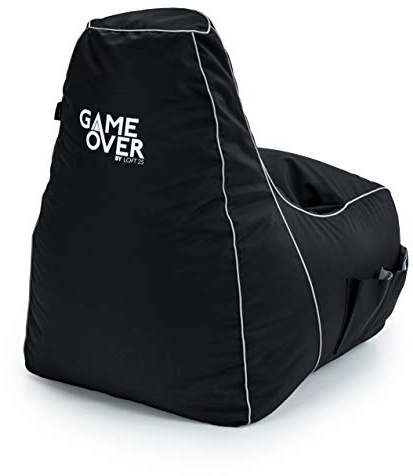 Game Over 8Bit sitzsack Kinder Mini Videospiel Bean Bag | Indoor Wasserbeständig sitzsack | Seitentaschen für Controller | Headset-Halter | Ergonomisches Design (Kosmischer Rauch)