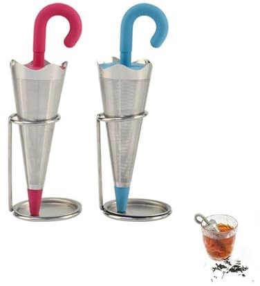YGMXZL 2 Pièces Infuseur à thé en acier inoxydable parapluie,Infuseur Thé pour Le Thé Boule à Thé,Passoire A Thé Drôle pour Feuilles de Thé en Vrac,Theiere,Tasse,Mug (A)
