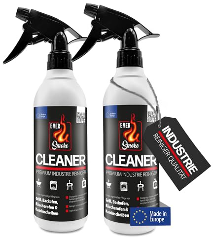 Eversmoke Cleaner Premium Reiniger, 500 ml (2er Pack) | Für Grill, Backofen, Räucherofen & Kaminscheiben, Entfernt hartnäckiges Fett und eingebrannte Rückstände