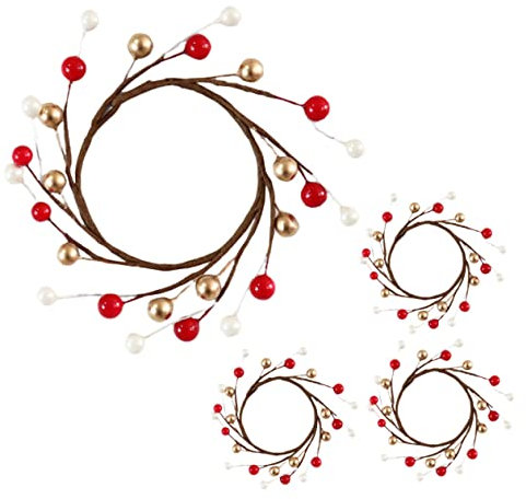 OFFSCH Mini-weihnachtskranz Mit Künstlichen Beeren Tischdekoration Für Party Langlebiges Material