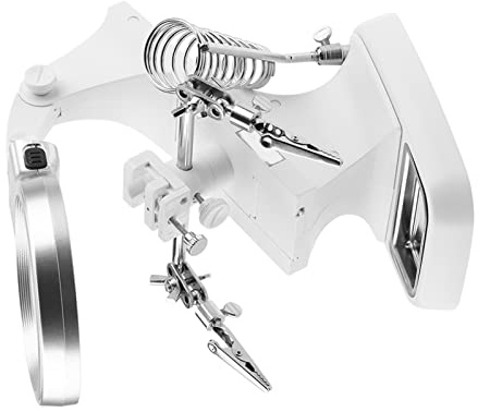 Helping Hands Soldering Station Soldering Magnifying Glass 22×20×11 Multi Functional Welding Led Magnifier Magnifying Glass Soldering 360 Rotation Repair Tool