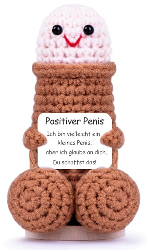 BOAITE Pocket Hug Lustig und süß Glücksbringer Geschenke, Kreative gestrickte Wollpuppe mit positiver Energiekarte, Mutmacher Geschenk, Gute Besserung Geschenk, Einschulung