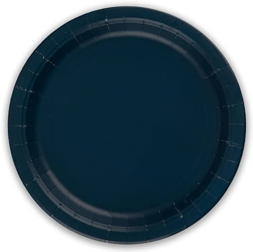 Oaktree UK LTD Confezione da 8 piatti di carta blu navy senza plastica, 23 cm