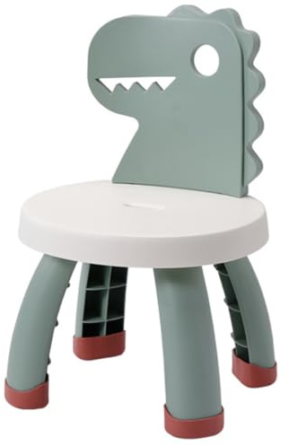 iplusmile Silla De Dinosaurio Respaldo Anticaída, Asiento Cómodo y Estable, Plástico Resistente y, para Niños El Hogar y Aula Preescolar, Taburete Ergonómico Verde