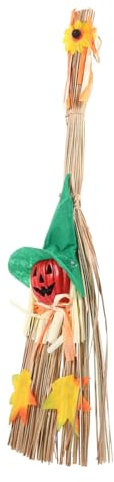 Cabilock Scopa Decorativa Halloween per Feste Accessorio Leggero Design Retro per Interni Ed Esterni per Atmosfera Spaventosa e Decorazioni da Te