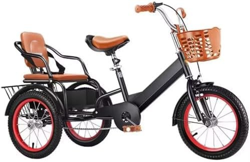 Triciclo de exterior con pedales, neumáticos de bicicleta y asiento tándem para viajes y tiempo libre en bicicleta