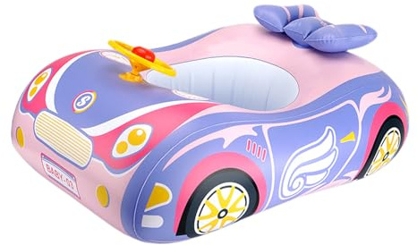 Inflatable Pool Float – Car Float Pool Wheel, Fun Swimming Toy for Kids, Lake Beach, Sturdy Safe PVC Material, Perfect Outdoor Summer Water Games for Kids Ages 3+, 31.1x24.02x10.63 inches
