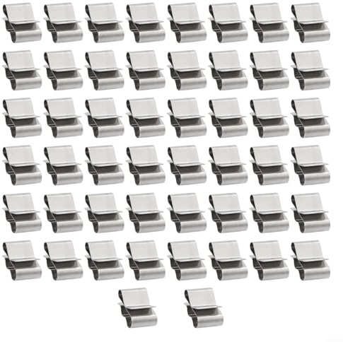 Lot de 50 clips de câble en acier inoxydable pour panneaux solaires photovoltaïques à bord lisse pour une transmission sûre et stable, concave pour éviter les dommages aux câbles