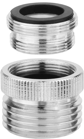 Praktischer Wasserhahn-Schlauchadapter mit Luftsprudler 3/4-Zoll-Gewinde, Chrom-Finish für Küche, Badezimmer, Waschbecken, auslaufsicherer Wasserhahn-Adapter für Küche, Badezimmer, 2 Stück