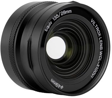 VILTROX WCL-X100VI Wide Conversion Lens for Fujifilm X100 Series Camera 0.8x Wide Angle (Black)
