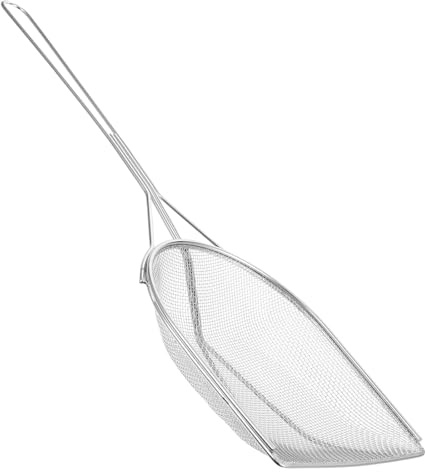 CONGARTENO Colador de Aceite de Acero Inoxidable Pequeño Malla Fina, Espátula Espumadera Cuadrada para Filtrar Grasa y Aceite, Utensilio de Cocina para Freír Papas Fritas y Pollo Crujiente,