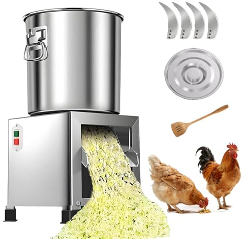 Trinciapollo professionale e tritaverdure con 4 lame per la preparazione del mangime animale