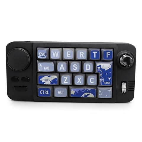 Plyisty Macropad Programmable à 19 Touches, Clavier Mécanique USB C sans Fil Bluetooth Tri-Mode, Clavier de Jeu à Une Main avec Bouton Joystick, pavé Numérique RVB échangeable à Chaud