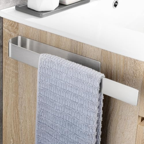 OETAMS Handtuchhalter Ohne Bohren Silber Handtuchstange Selbstklebend 40CM | 304 Edelstahl Handtuchstange Selbstklebend Handtuchhalter Bad Hantuchhalterung Wand Badetuchhalter Einarmig Edel