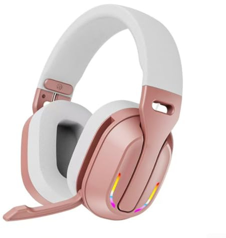 Cuffie Gaming Wireless RGB 60H Bassi Profondi(Gold)