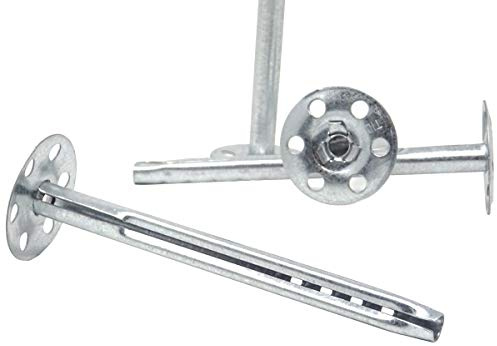 SBS Metall-Dämmstoffhalter 8 x 110mm Menge wählbar Tellerdübel Schlagdübel Dämmdübel Metall-Teller-Dübel - 250 Stück