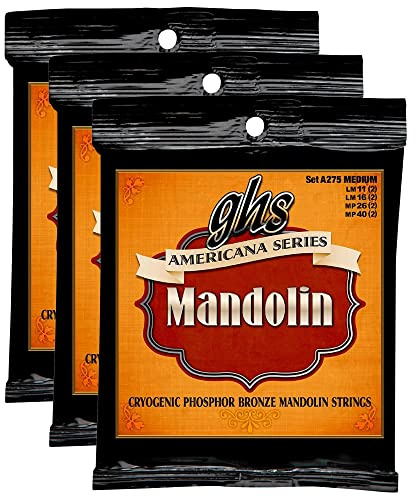 GHS Americana Series Mandolin Strings Medium 11-40 (3 Pack Bundle)