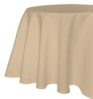 texpot Tischdecke 130 x 220 cm oval Sand Leinenoptik Lotuseffekt Fleckschutz Bügelfrei Tischtuch