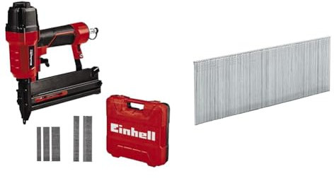 Einhell Druckluft-Tacker TC-PN 50 (2in1-Kombigerät Tacker & Nagler, Sicherheitsnase, inkl. 1.500 Klammern & 2.000 Nägeln) & Original Einhell Nägel (Druckluft-Tacker-Zubehör, 3000 Stk, 40 mm)