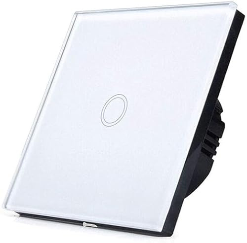 ENER-J Smart WiFi Touch Light Switch 1 Gang No Neutral Wire Required White Glass Panel 1-Way Retrofit Design Works with Alexa & Google Home App Remote Control 100W Max Load