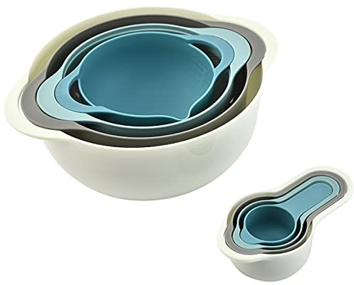 MiHerom Plastic Nesting Bowls Set, 8 Pieces