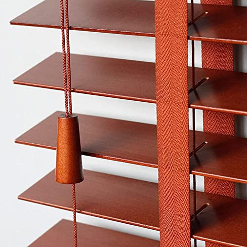 Horizontaljalousien-Holzjalousie Für Fenster-Verdunkelungsrollos-Sichtschutzvorhänge-Massivholz Jalousette 50mm Lamellen,Jalousetten Innen Außen,Wärmedämmung,40-150cm Breit,W×H-45x210cm/17.7x83in