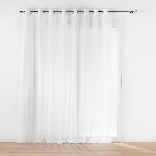 Douceur d'Intérieur Lissea Tenda con Occhielli, 300 x 240 cm, Bianco, Velo Sabbiato