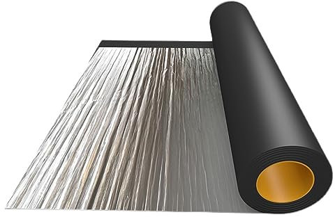 Cinta de Betún Autoadhesiva Impermeable,Cinta Selladora,Cinta de Reparación,Cinta de Butilo Tela Asfaltica de Aluminio,Anti-ultravioleta,para Tubería,Techo,Ancho X Largo (0.5x3m)