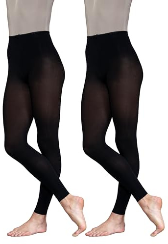 Silky Dance 2 pares de medias de baile sin pies, 60 denier, paquete múltiple, mallas de ballet sin pies para niñas, niños, adultos, mujeres, en negro, bronceado, claro bronceado y rosa