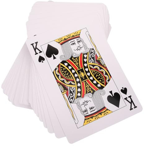 CORHAD 1satz Giant Poker Playing Cards Überdimensionale Spielkarten Für Partys Und Festivals Für Erwachsene Unterhaltsame Poker-Spiele Und Gesellige Abende