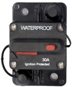 schutzschalter Sicherungsadapter, Automobil-Automatikschalter-Sicherungshalter, 30 A, 60 A, 80 A, 100 A, 150 A, 200 A, 250 A, 300 A, AMP-Leistungsschalter, Sicherungs-Reset, 12–48 V ( Size : 30A )