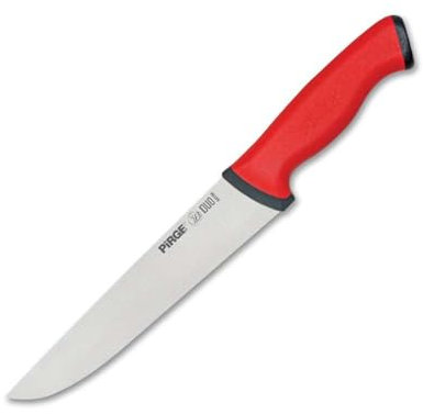 Pirge Duo Metzgermesser 21 cm Rot Schlachtermesser - Fleischermesser - Stechmesser - Exzellenter Schärfe Metzgermesser - Edelstahl Profi Küchenmesser - Ergonomisches Rutschfester Griffdesign