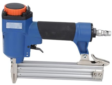Pneumatic Brad Nailer, 18 Gauge Cordless Nail Gun Staple Gun Accepts 3/8 Inch to 1‑3/16 Inch Staples, Air Power Nailer Stapler for Woodworking, Carpentry, Upholstery, DIY Project