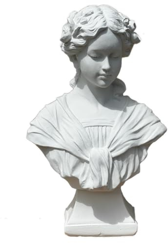 stoneandstyle Steinfigur Frauenbüste Antoinette, Frost- und wetterfest, ca. 50 cm Höhe