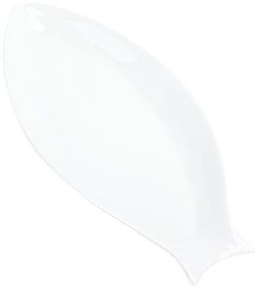 Garneck Fish-Shaped Plate White Dinner Snack Tray for Kitchen Tableware Supplies