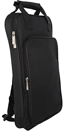 Multifunktionale Drumstick Tasche als Rucksack und Handtasche Schwarz | Oxford Gewebe, und Groß, mit Frontfach, für Drumsticks und Instrumente