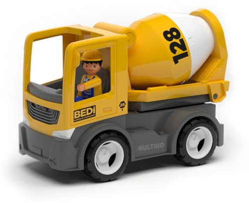 MultiGO Build Sandkasten Spielzeug für Kinder ab 3 Jahre - großer Mischer mit Fahrer - Sandspielzeug für Outdoor Spiele - Auto für den Garten