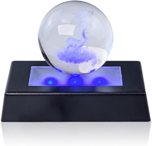 Flylin 7 Color LED Light Base, Multi-mode Touch Switch | Display Stand for 3D Crystal Statues Jewelry Merchandise with USB Cable
