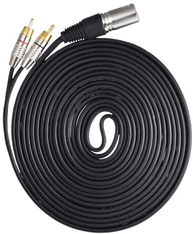 TTETTZ Câble Adaptateur Mâle à RCA XLR pour La Connexion Audio avec Une Longueur de 8 M