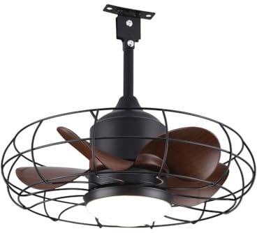 LLXTJJY Outdoor Ceiling Fans with Lights American Country Industrial Living Room Bedroom Study Retro Ceiling Fan Lamp Remote Control