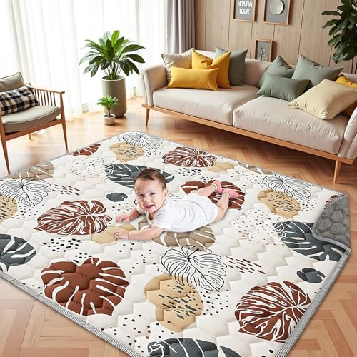YIBEBE Krabbeldecke für Baby Verdickte Spielmatte: Krabbelmatte Baby Faltbar - Anti Rutsch Matte Maschinenwaschbare - Faltbar Play Mat für Laufgitter (180 * 200cm)