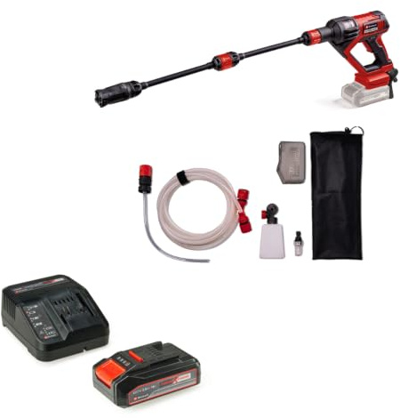 Einhell Pistolet-Nettoyeur Moyenne Pression sans Fil HYPRESSO 18/24-1 Power X-Change (18 V, 24 Bar, Nettoyage et arrosage Mobiles, débit de 240 l/h, Accessoires Inclus) avec Chargeur et Batterie 2,5Ah