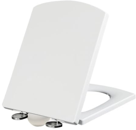 Sedile WC con chiusura ammortizzata, Sedile WC rettangolare Sedile WC con chiusura automatica Copriwater standard durevole a sgancio rapido, fornito con sedile WC adatto(37 * 47cm)