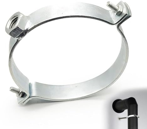 Aoreun Abrazadera de tubo, soporte de tubo de metal Abrazadera de acero inoxidable para conductos de humo para tubo de horno con tacos (120mm)