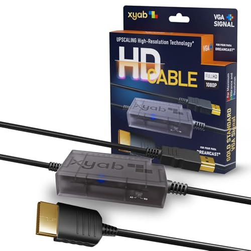 XYAB RGB+ HD Link Cable for Sega Dreamcast - Full HD 1080p Resolution | HDMI - Retro Gaming Upscaler