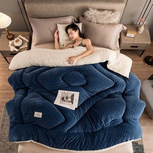 YWQJL Couverture Hiver Chaude Laine Edredon 220x240 Couette Chaude 1/2 Personnes Couverture Lestée Adulte Couette Polaire Hiver Couettes pour Lit sans Housse(#1,110x150cm/1kg)